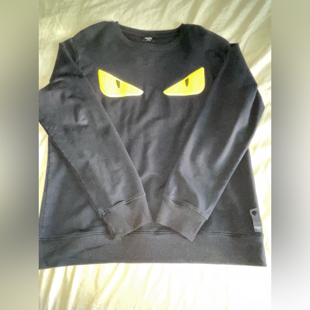 Fendi Yellow Spiked Eyes Sweater